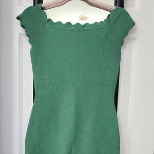 Green Fitted Dress: Sz Sm